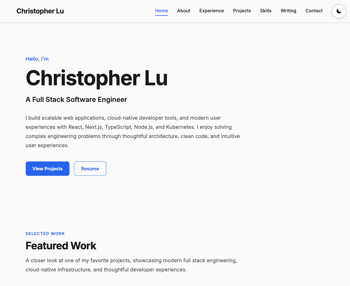 Developer Portfolio screenshot